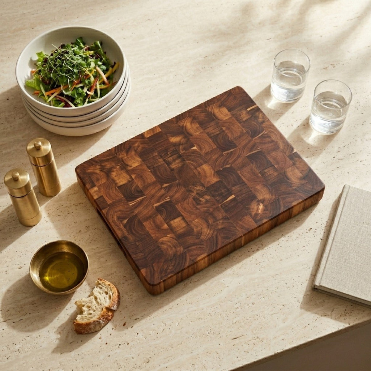 Reversible End-Grain Acacia Cutting & Serving Board