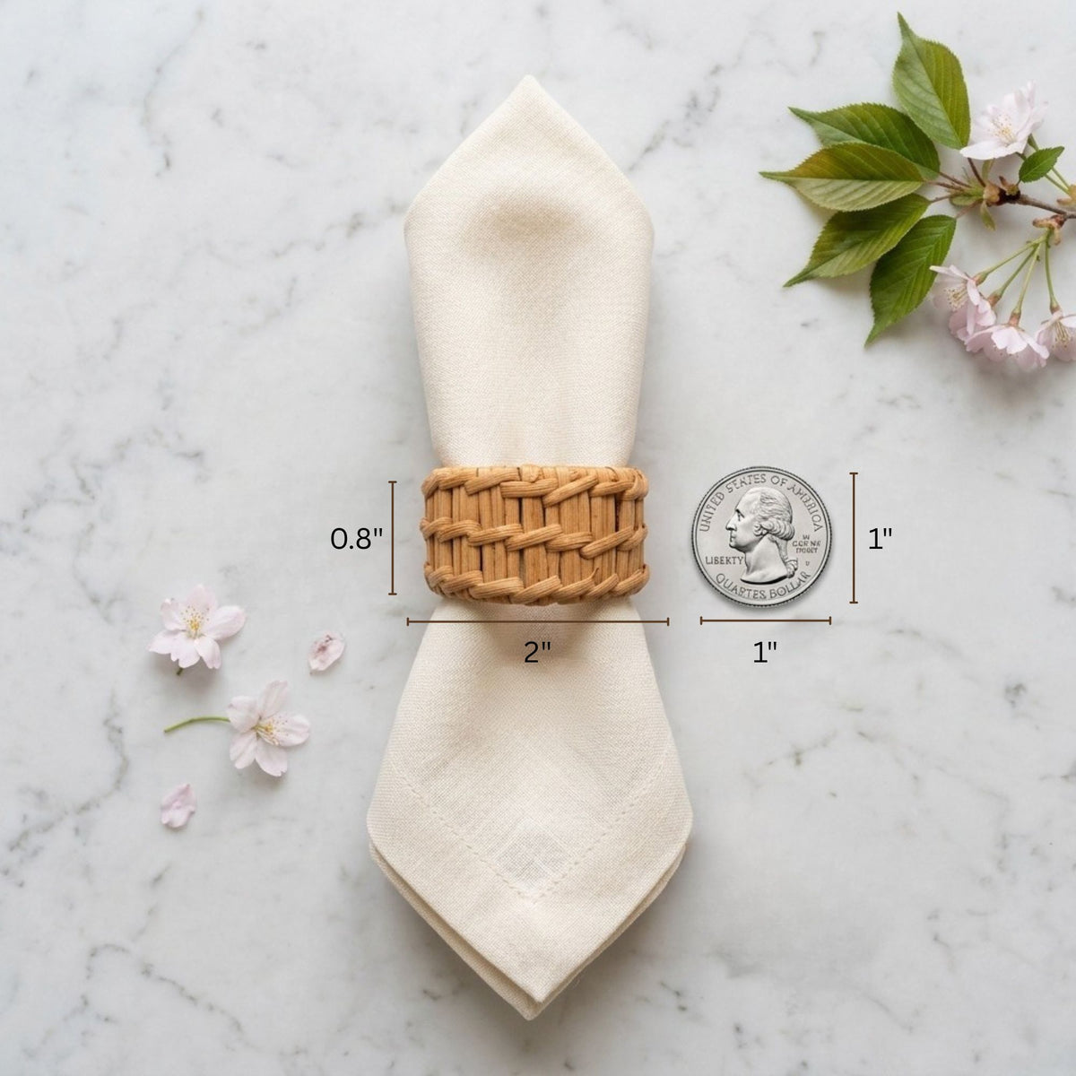 Handwoven Rattan Napkin Rings (Set of 6)