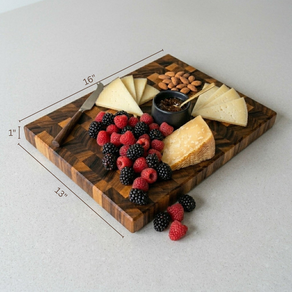 Reversible End-Grain Acacia Cutting & Serving Board