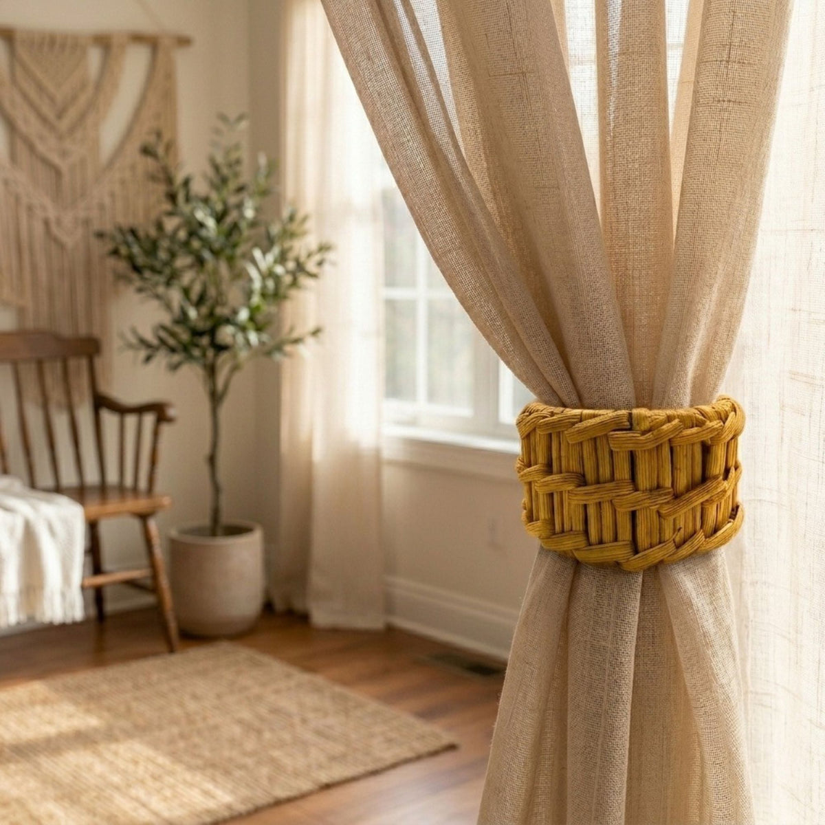 Handwoven Rattan Napkin Rings (Set of 6)