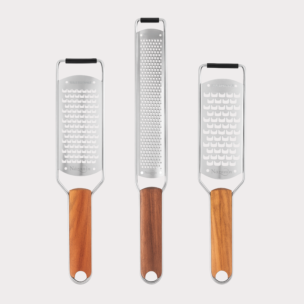 3-Piece Acacia Wood Grater & Zester Set