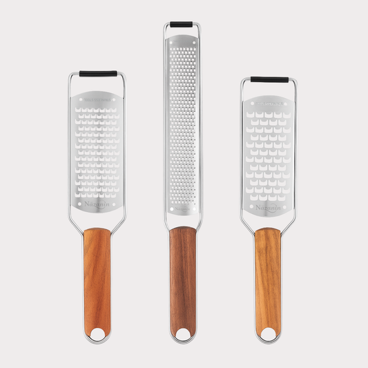 3-Piece Acacia Wood Grater & Zester Set