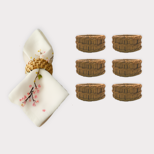 Handwoven Rattan Napkin Rings (Set of 6)