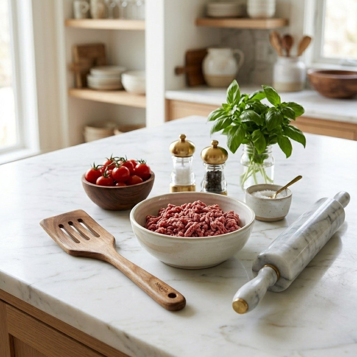 Acacia Wood Slotted Spatula