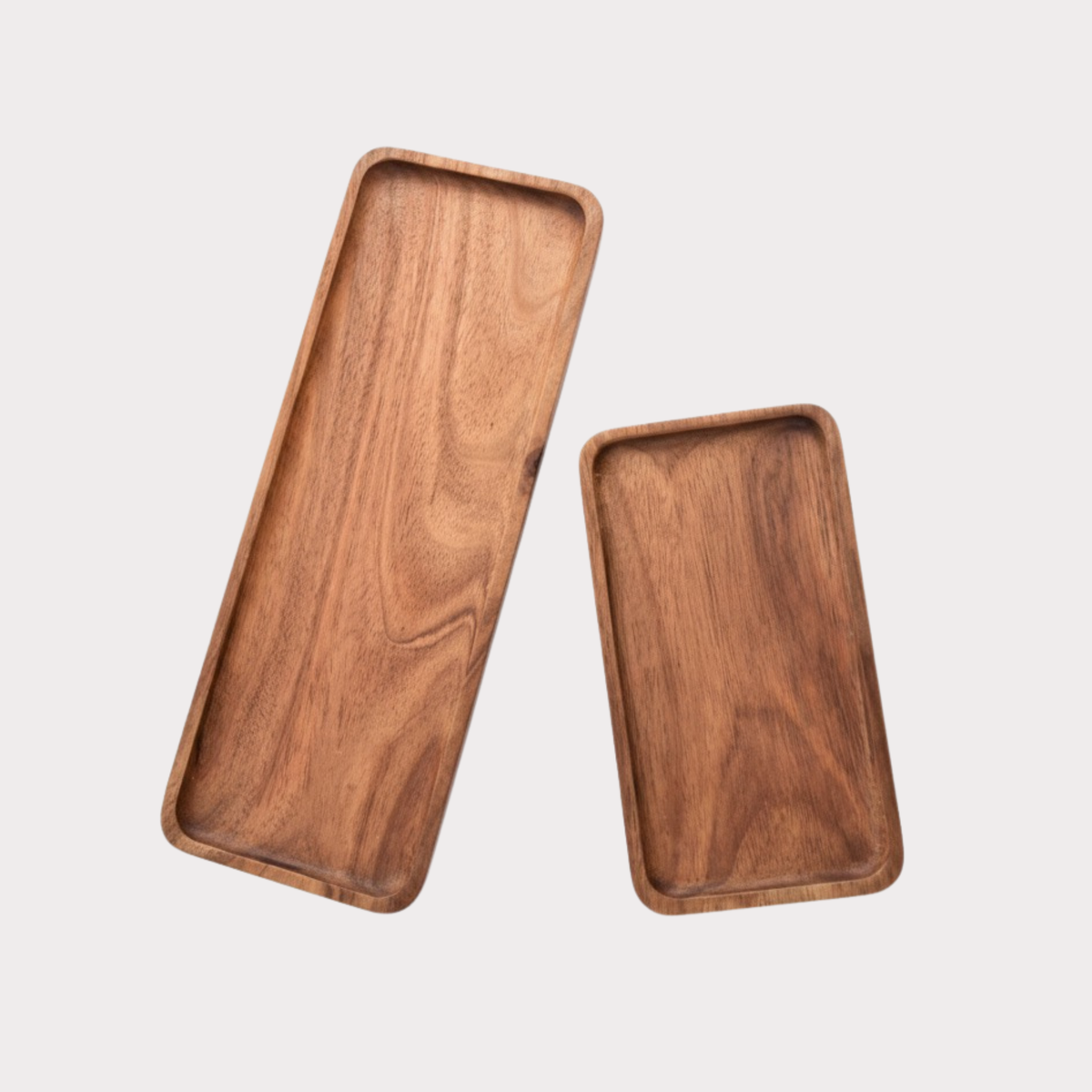 Acacia Wood Mini Serving & Valet Trays – Set of 2