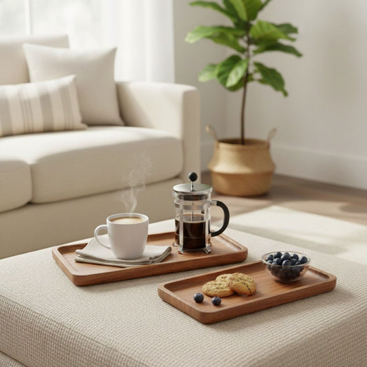 Acacia Wood Mini Serving & Valet Trays – Set of 2