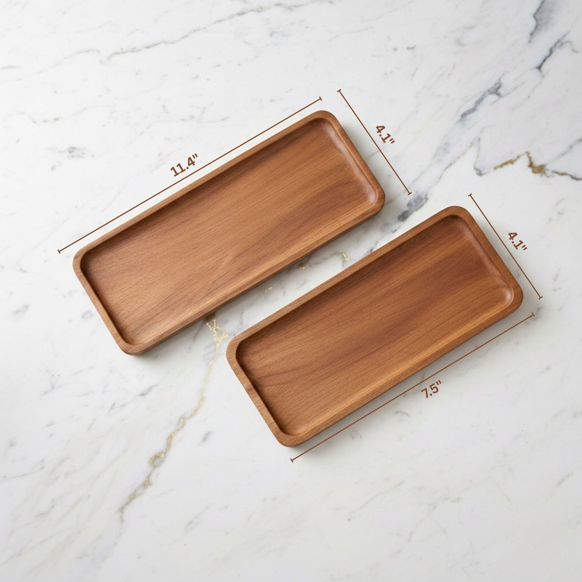 Acacia Wood Mini Serving & Valet Trays – Set of 2