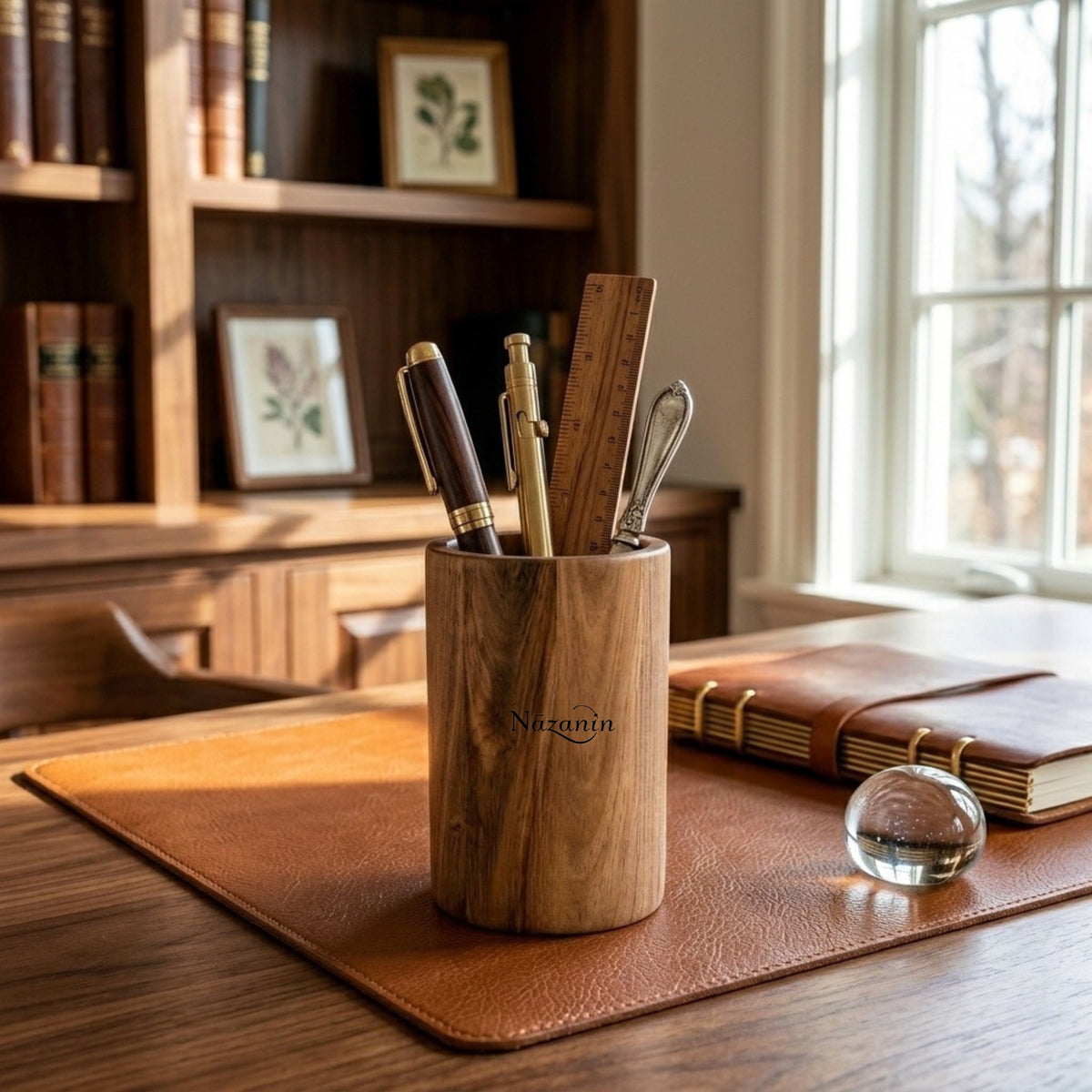 Acacia Wood Utensil Holder
